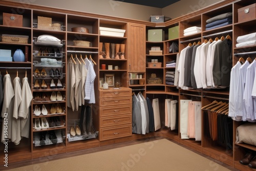 closet with ample space and organizational systems for maximum efficiency, created with generative ai