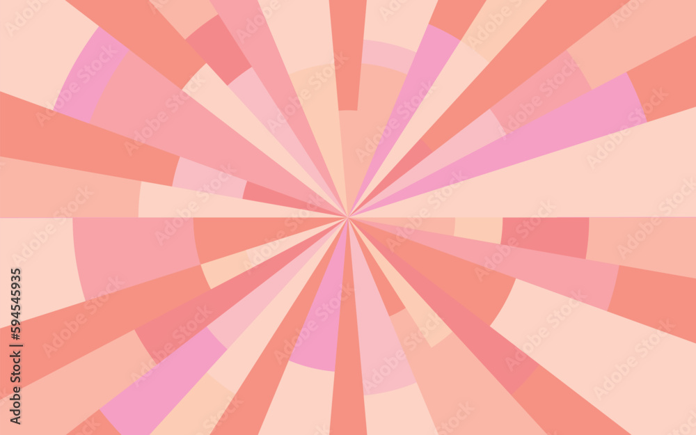 サンバースト　ピンク　赤色　幾何学模様　ランダム