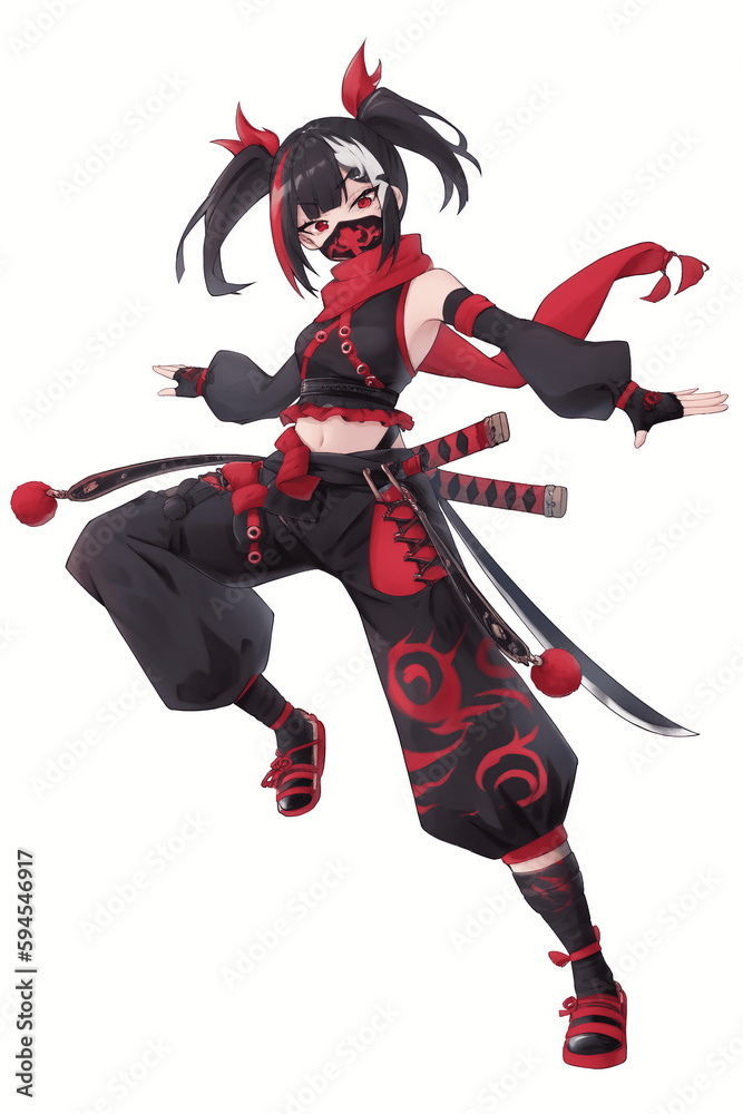 女性キャラクターの全身イラスト(AI generated image) 女性キャラクターの全身イラスト(AI generated image)
