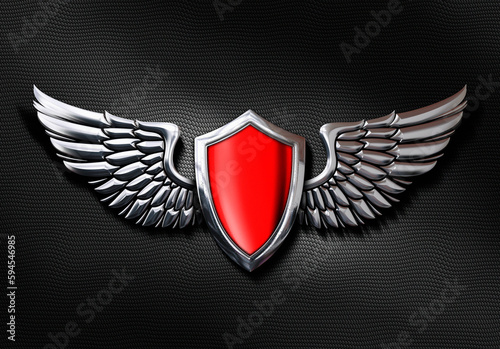 3d Metal Wings badge