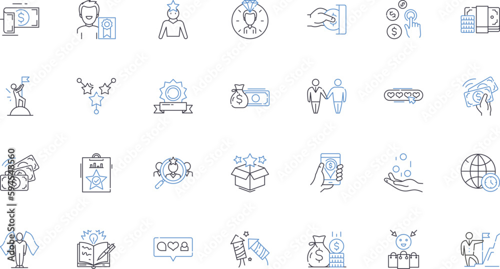 Tax planning line icons collection. Deductions, Credits, Exemptions, Income, Savings, Investment, Returns vector and linear illustration. Liability,Refunds,Strategies outline signs set