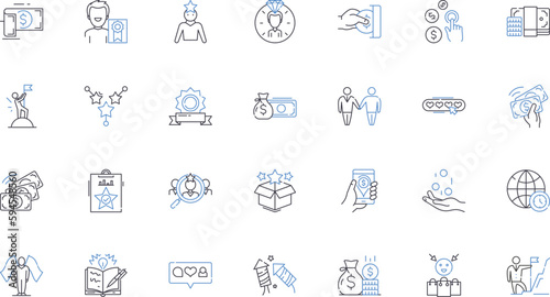Tax planning line icons collection. Deductions, Credits, Exemptions, Income, Savings, Investment, Returns vector and linear illustration. Liability,Refunds,Strategies outline signs set