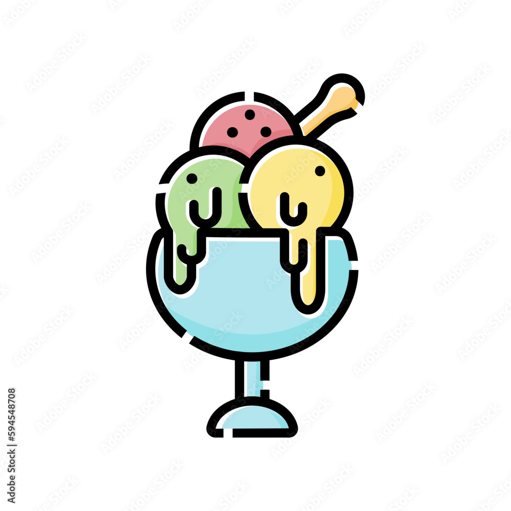 ice cream icon design in a glass, food and drink icon symbol.