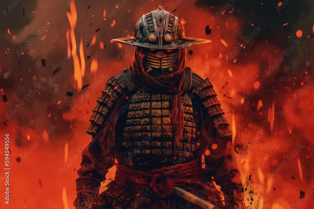 Samurai fire digitalart. Generate Ai Samurai fire digitalart. Generate Ai