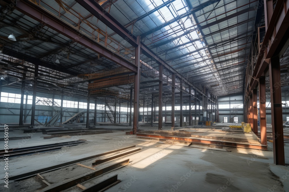 Steel construction factory. Generate Ai Steel construction factory. Generate Ai