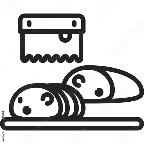 Dough scraper outline icons. Vector illustration. Isolated icon suitable for web, infographics, interface and apps.