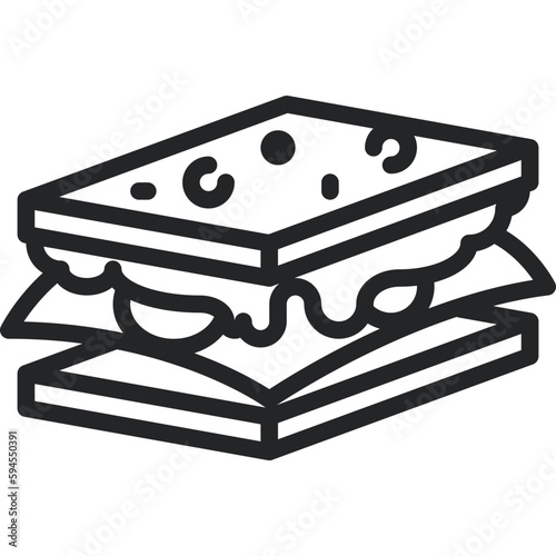 Sandwich outline icons. Vector illustration. Isolated icon suitable for web, infographics, interface and apps.
