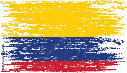 Brush stroke flag of COLOMBIA