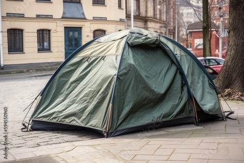 Street homeless tent. Generate Ai © nsit0108