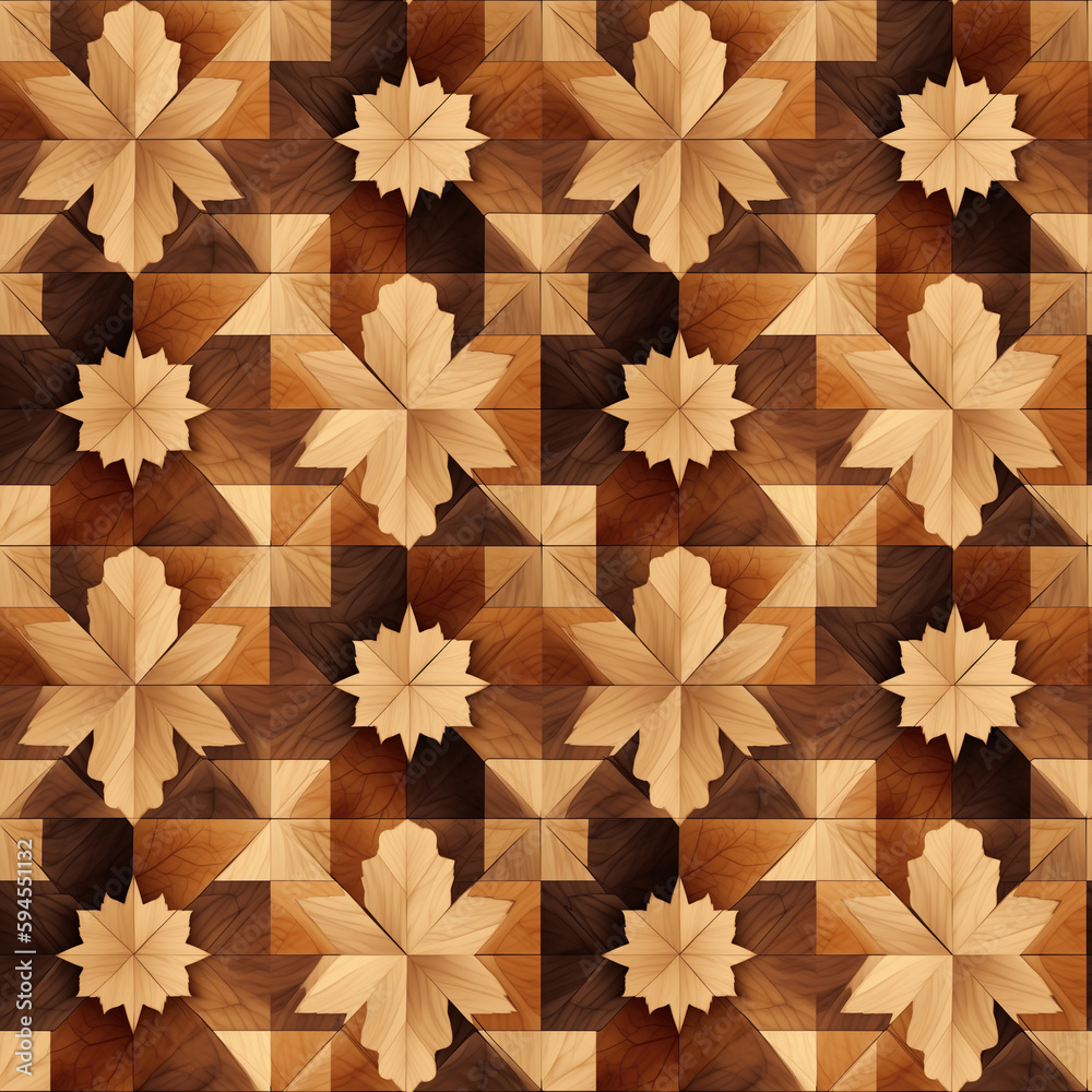 Fototapeta premium Tillable wooden leaves pattern