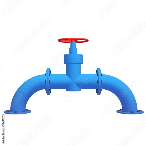 Red valve on the main gas pipeline