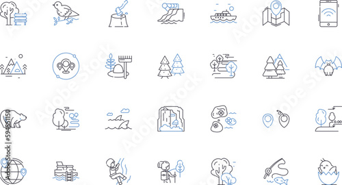 Dancing partying line icons collection. Grooving, Boogying, Shaking, Jamming, Swaying, Twirling, Bouncing vector and linear illustration. Spinning,Rocking,Moving outline signs set