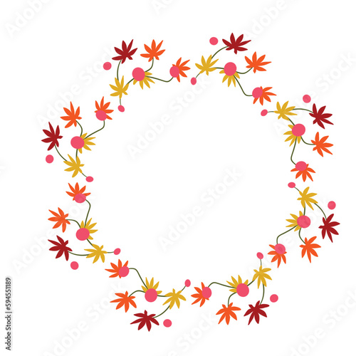 Autumn leaves and branches wreath