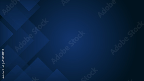 Abstract geometric banner. Blue rectangles on navy background