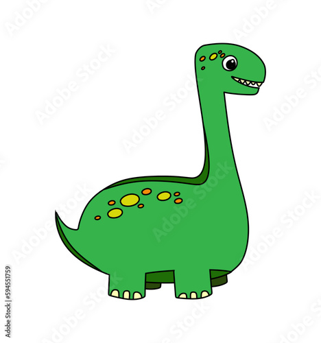 Dinosaur character Vector color doodle illustration isolated on white background