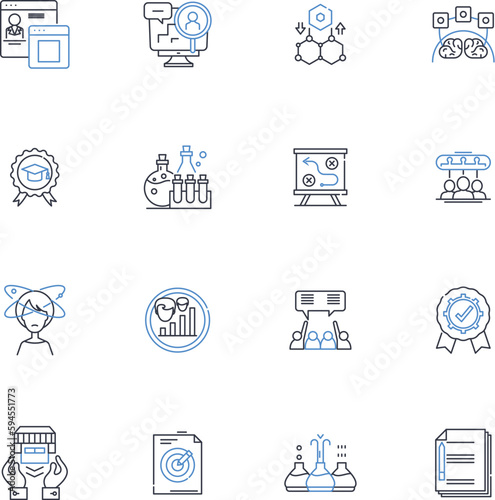 Knowledge center line icons collection. Information, Resources, Learning, Education, Repository, Study, Analysis vector and linear illustration. Expertise,Insight,Research outline signs set