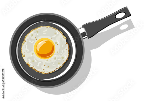 Black frying pan over white background.egg in a pan on a white background.
Cooking with in a pan. 