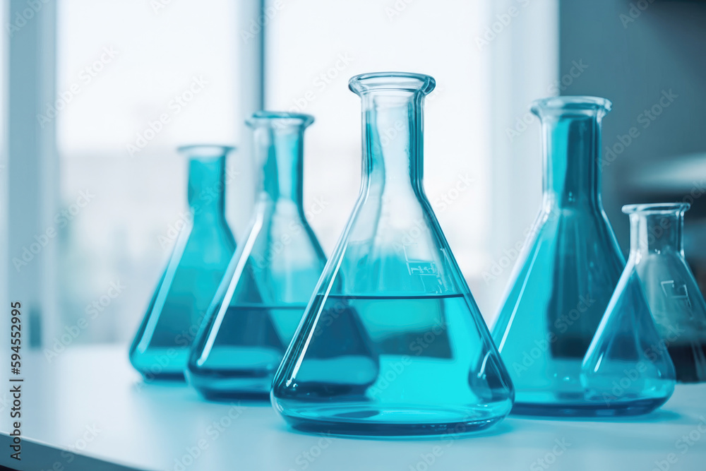 Test tubes in scientific environment. Medicine pharmacy public health and the concept of pharmacy. Generative AI.