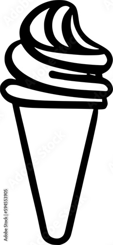 black individual ice cream line icon. simple tasty sweet flat design pictogram, clipart vector illustration for ad app logo web banner button ui ux interface elements isolate on white background