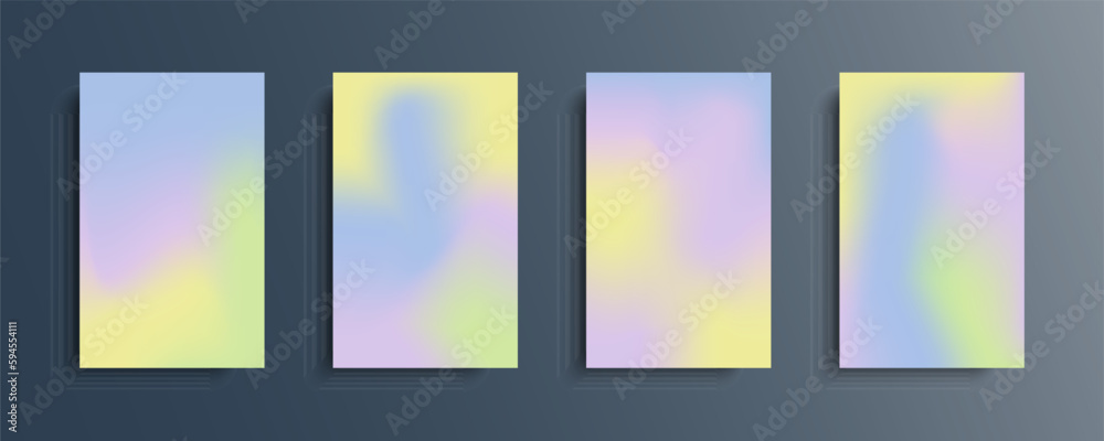Set of vector gradient backgrounds in bright colors. For brochures, booklets, banners, posters, magazines, branding, social media and other projects. For web and print.