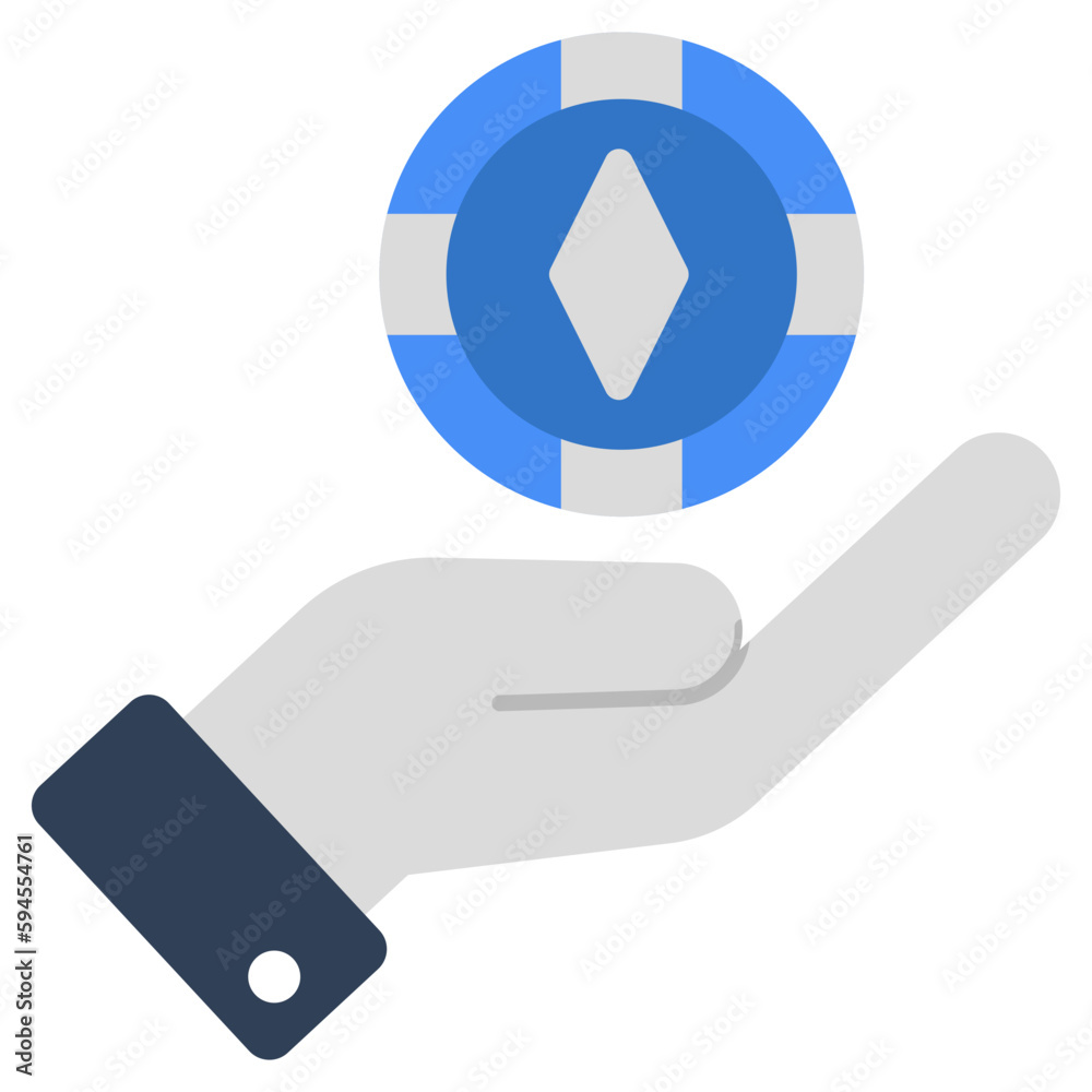 A colored design icon of casino token A colored design icon of casino token