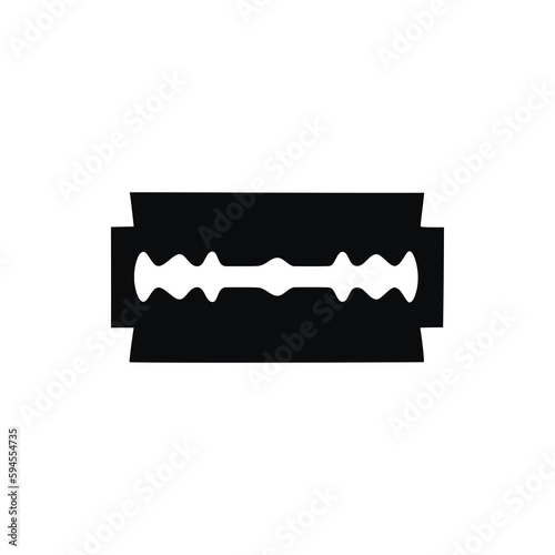Flat razor blade icon vector drawing. Minimal illustration. Hand drawn silhouette. Shaving instrument. Outline design, print, banner, card, brochure, poster, barbershop logo.