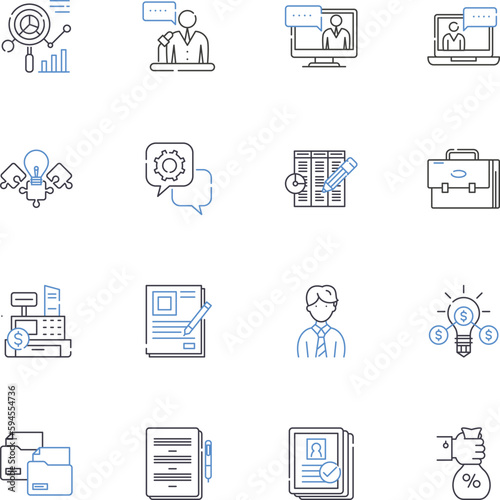 Small-cap funds line icons collection. Growth, Potential, Diversification, Opportunity, Risk, Valuation, Liquidity vector and linear illustration. Returns,Performance,Volatility outline signs set