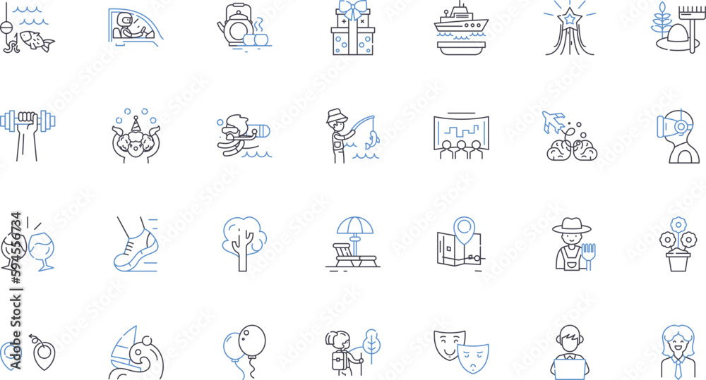 Emotional state line icons collection. Joyful, Anxious, Depressed, Angry, Hopeful, Frustrated, Confused vector and linear illustration. Relieved,Numb,Content outline signs set