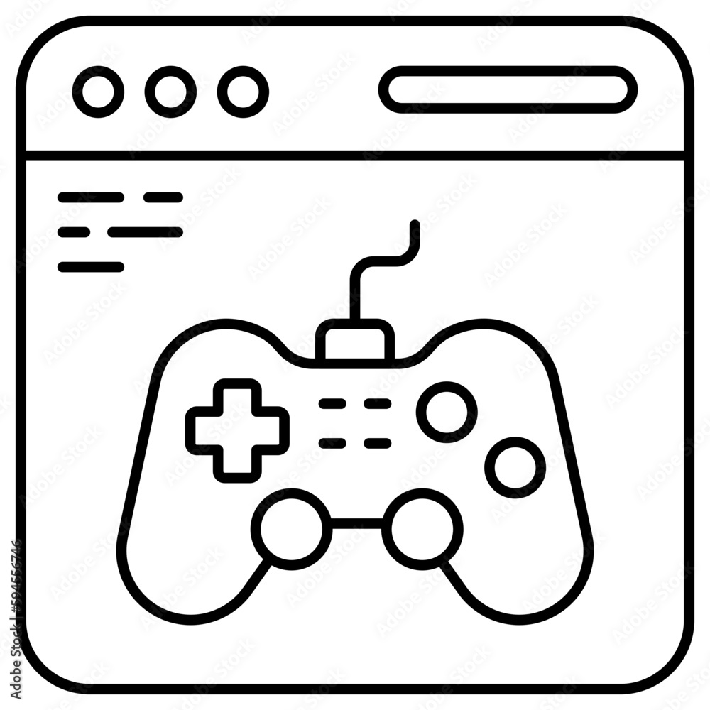 Modern design icon of video game website Modern design icon of video game website