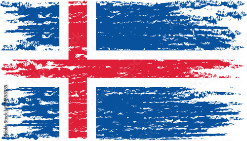 Brush stroke flag of ICELAND