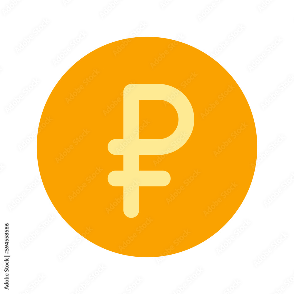 Obraz premium ruble flat icon