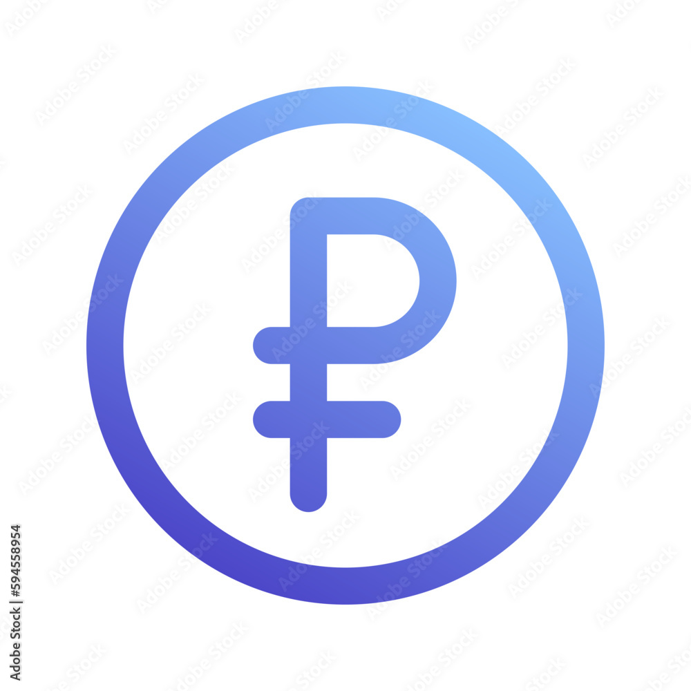 ruble gradient icon ruble gradient icon