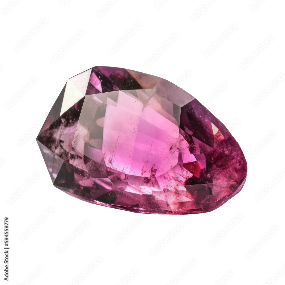pink spinel gem stone , isolated on transparent background cutout , generative ai pink spinel gem stone , isolated on transparent background cutout , generative ai