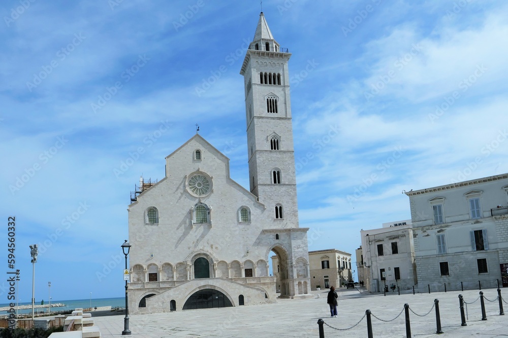 ITALY TRANI APRIL 20 2023 AN EXTERNAL VIEW OF THE CATHEDRAL