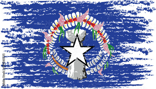 Brushstroke flag of ORTHERN MARIANA ISLANDS photo