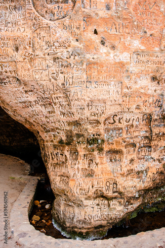 Gutmana Cave, cliff, Sigulda, Latvia