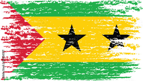 Brushstroke flag of SAO TOME AND PRINCIPE