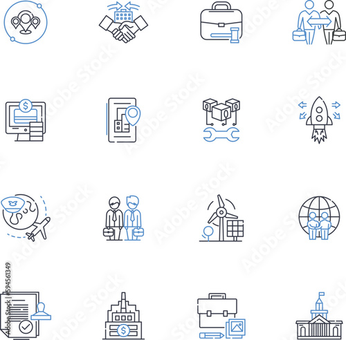 Domination Mastery line icons collection. supremacy, control, leadership, authority, power, domination, superiority vector and linear illustration. sovereignty,command,dictatorship outline signs set photo