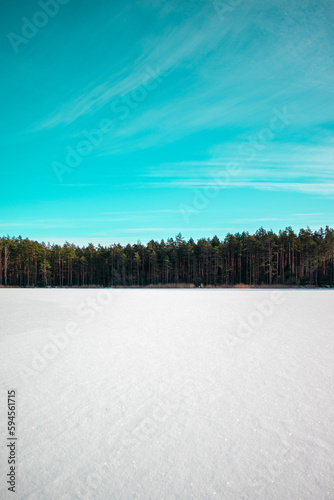 Wallpaper Mural landscape with lake IN WINTER Torontodigital.ca