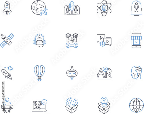 Innovative Solutions line icons collection. Disruptive, Cutting-edge, Futuristic, Revolutionary, Inventive, Progressive, Radical vector and linear illustration. Novel,Creative,Visionary outline signs
