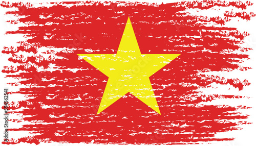 Brushstroke flag of VIETNAM