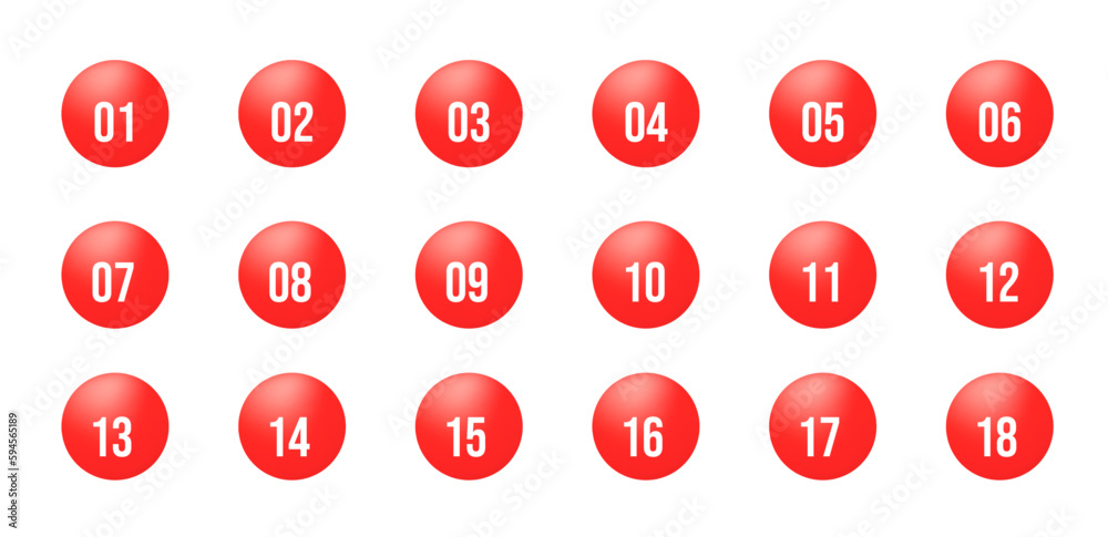 Red and white numbers