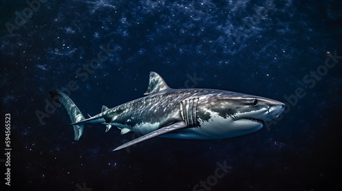 great white shark in the sea