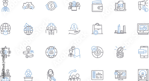 Trust company line icons collection. Security, Banking, Fiduciary, Financial, Asset, Management, Estate vector and linear illustration. Trustee,Investments,Governance outline signs set