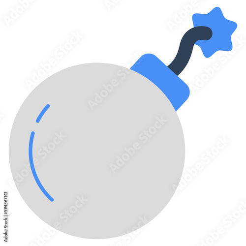 A flat design, icon of bomb