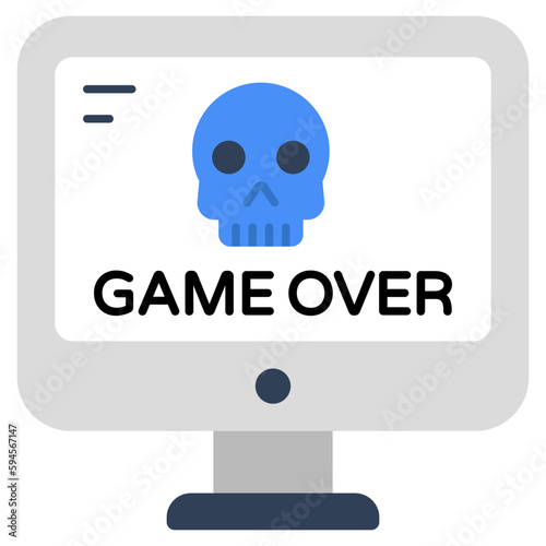 A flat design, icon of game over
