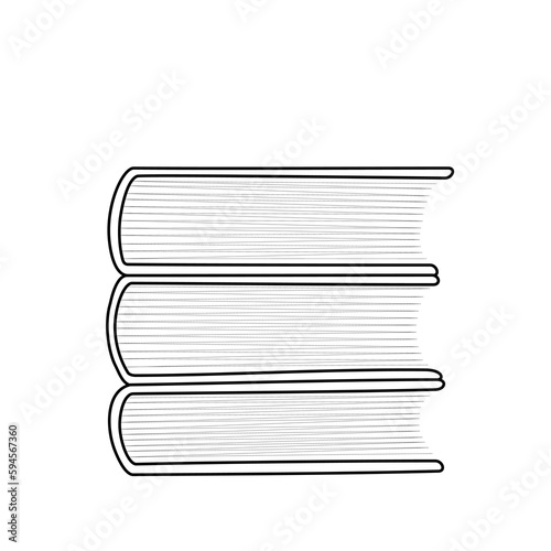 continuous one line drawing of a stack of books.