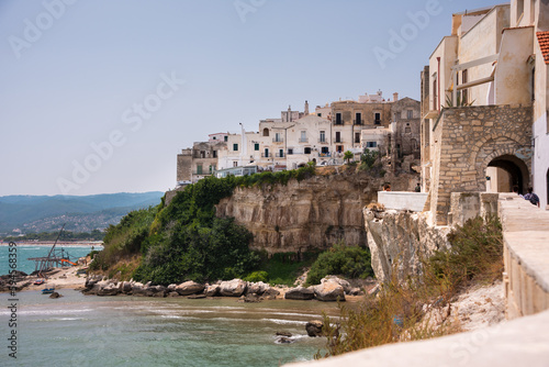 Vieste town on sea coast in southern Italy in summer