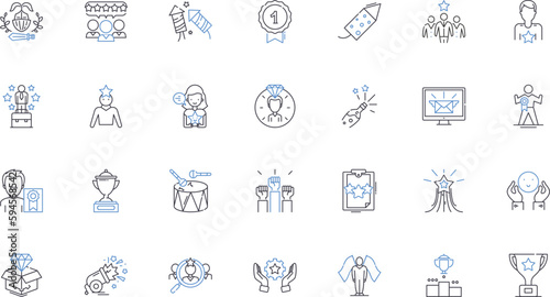 Skilled experts line icons collection. Professionals, Specialists, Virtuosos, Masters, Gurus, Experts, Leaders vector and linear illustration. Talents,Genius,Savants outline signs set