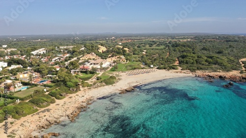 Plage de Son Xoriguer et de Cala en Bosc près du Phare du Cap d'Artrutx à Minorque, îles baléares, Espagne